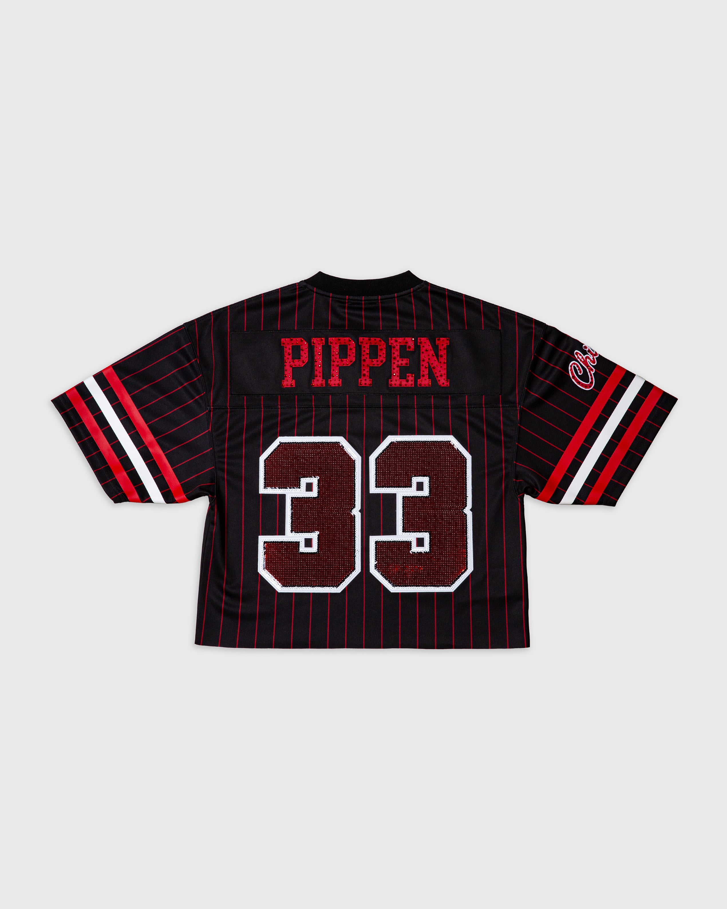 Scottie Pippen Chicago Bulls Rhinestone Crop Football Jersey