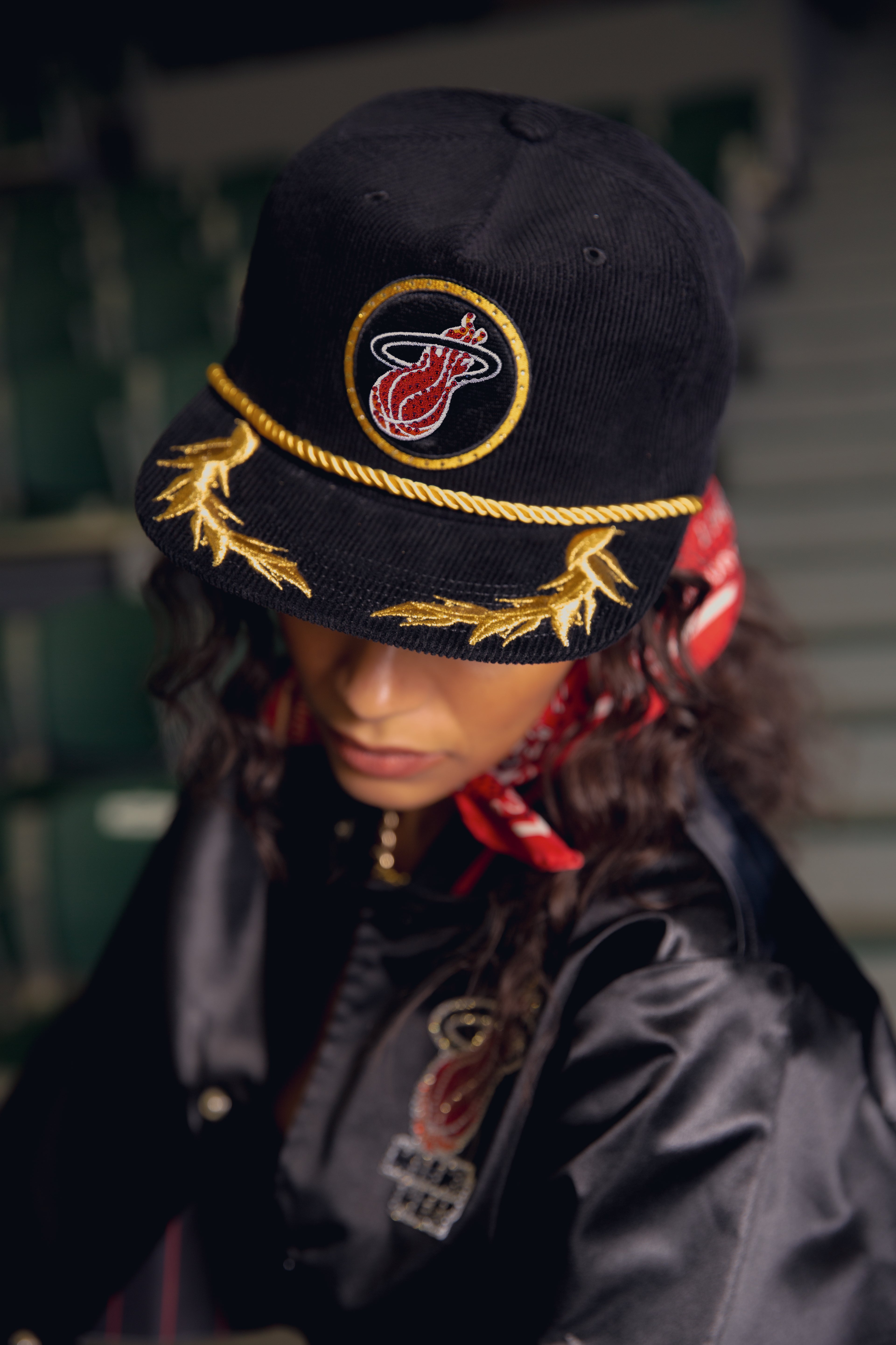 Miami Heat Corduroy Rhinestone Snapback Hat