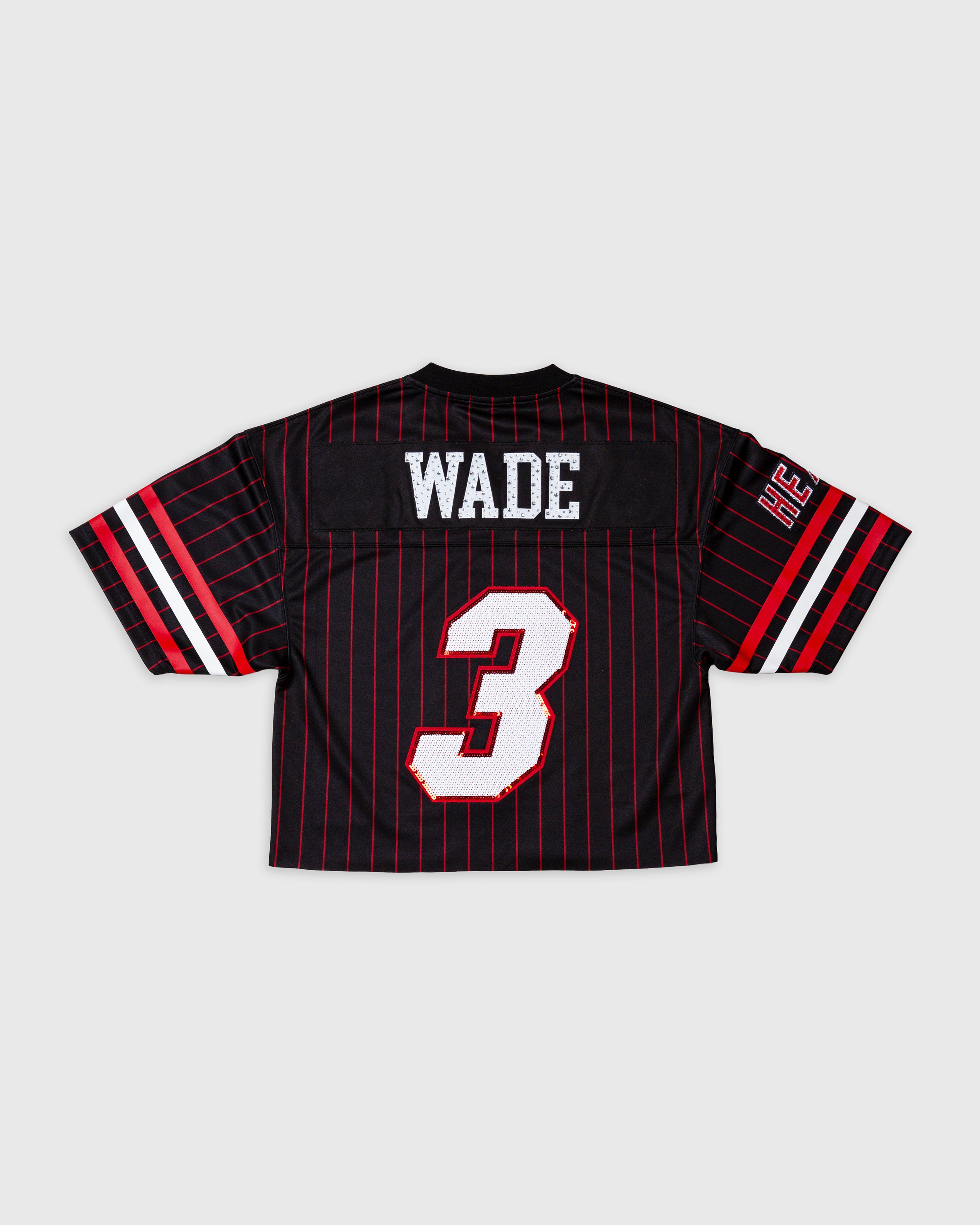 Dwyane Wade Miami Heat Rhinestone Crop Football Jersey