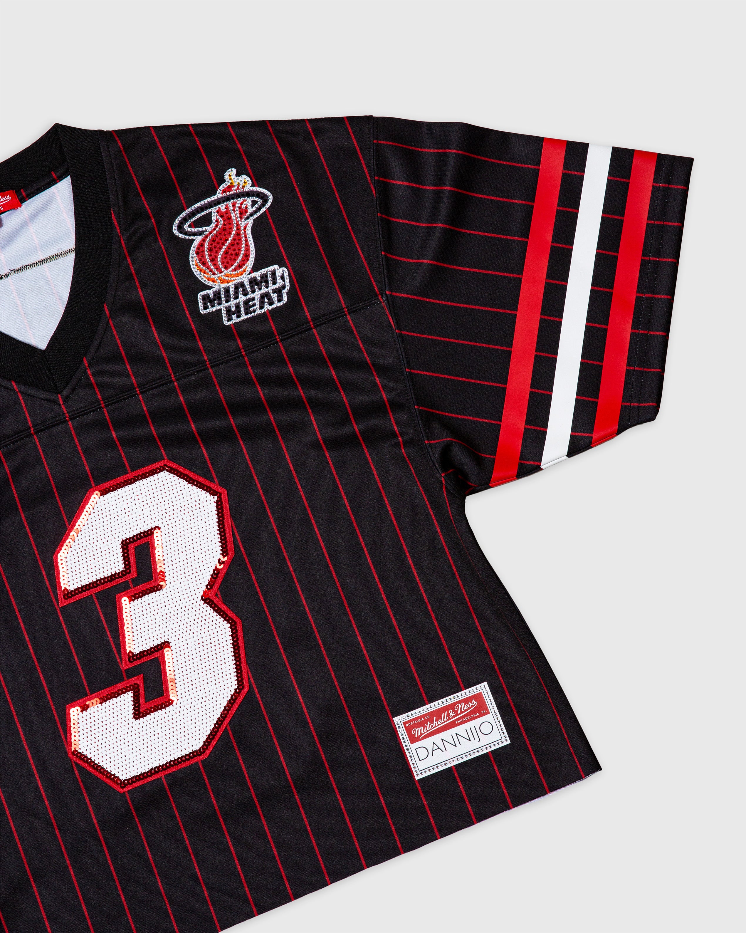 Dwyane Wade Miami Heat Rhinestone Crop Football Jersey