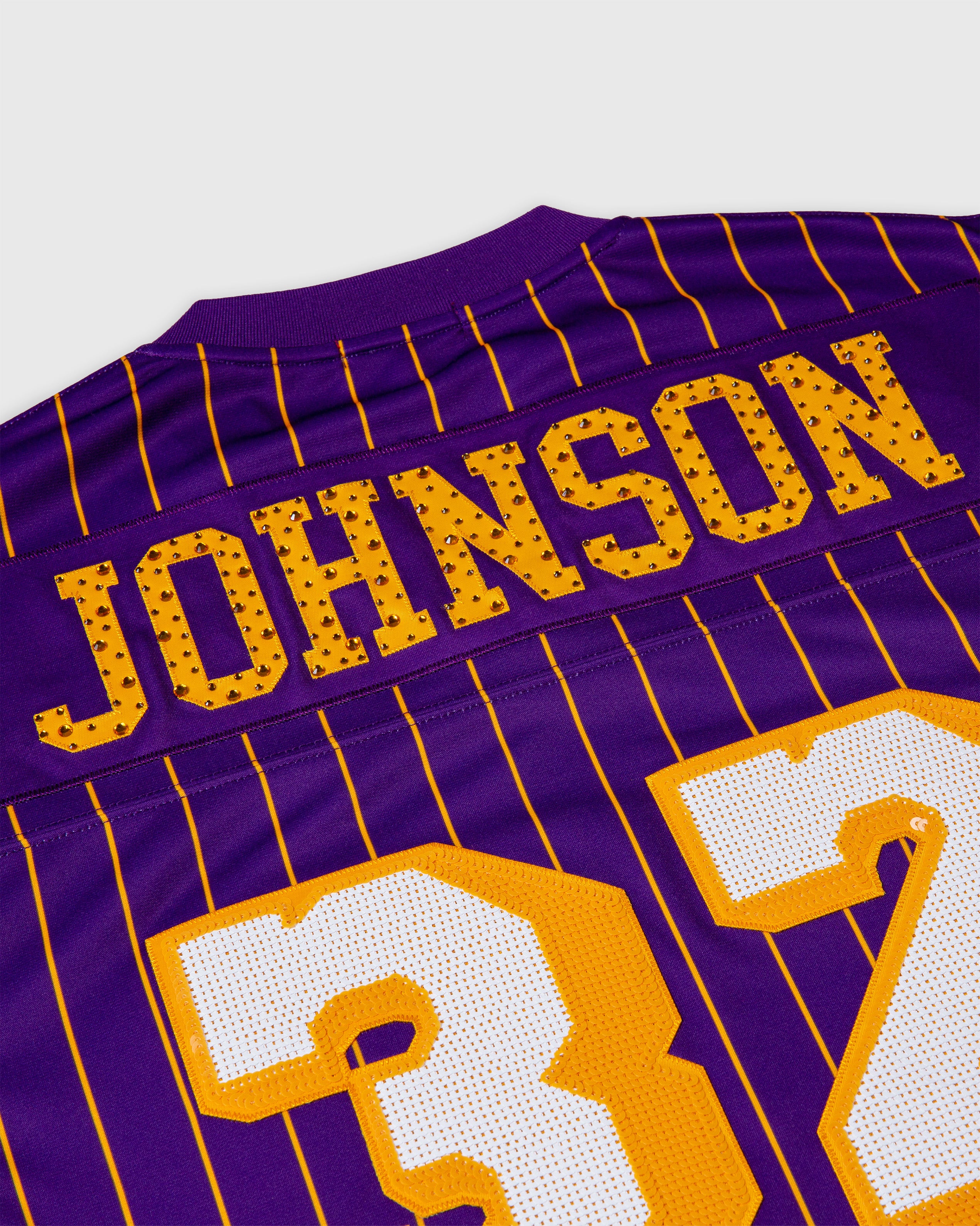 Magic Johnson Los Angeles Lakers Rhinestone Crop Football Jersey